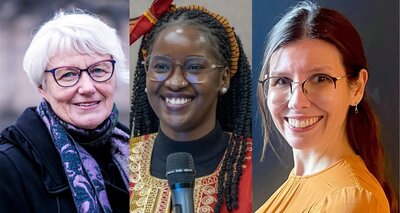 Porträtfotos von Antje Jackélen, Hamira Kombusingye und Kinga Zeller